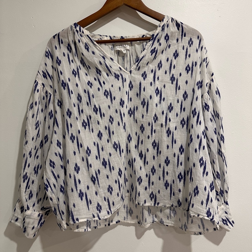 VELVET Patterned Cottagecore Lightweight‎ Blouse Size S